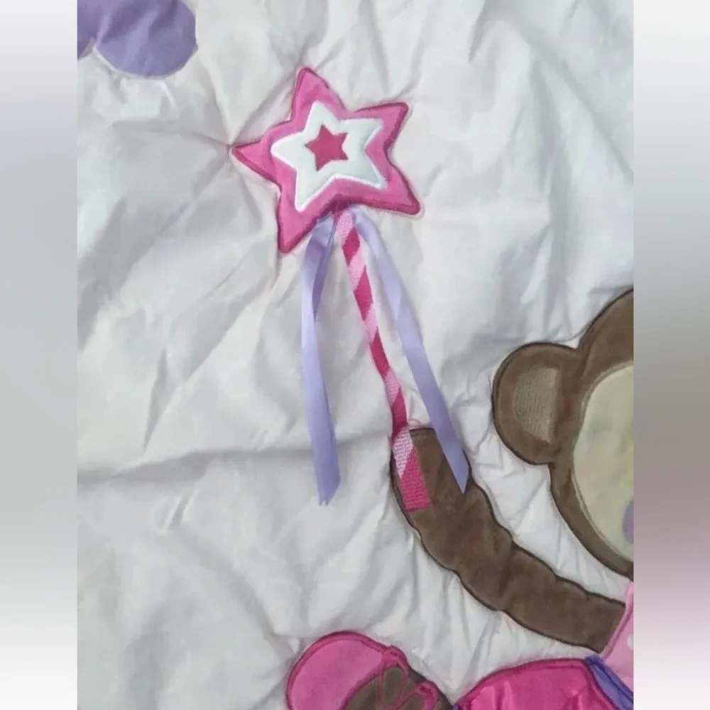 Carters Child Of Mine Pink Ballerina Princess Monkey Crib Comforter Baby Blanket